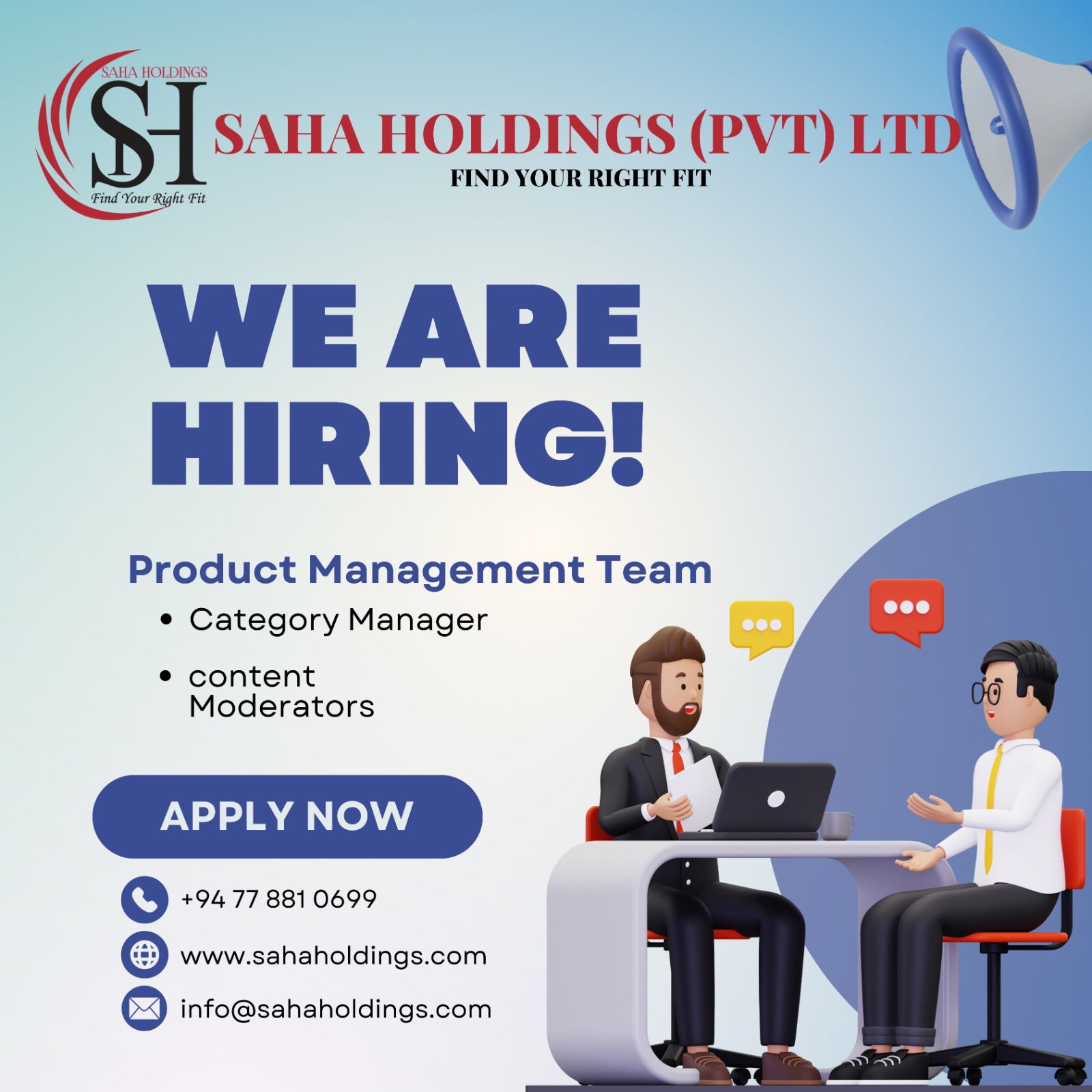 💥 SAHA HOLDINGS (PVT) LTD 💥 NOW HIRING!